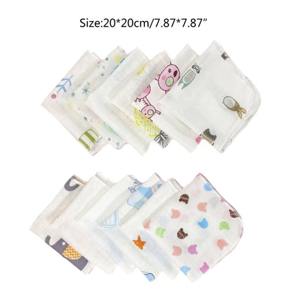 10-Pack Baby Muslin Washcloths – Soft Double-Layer Gauze