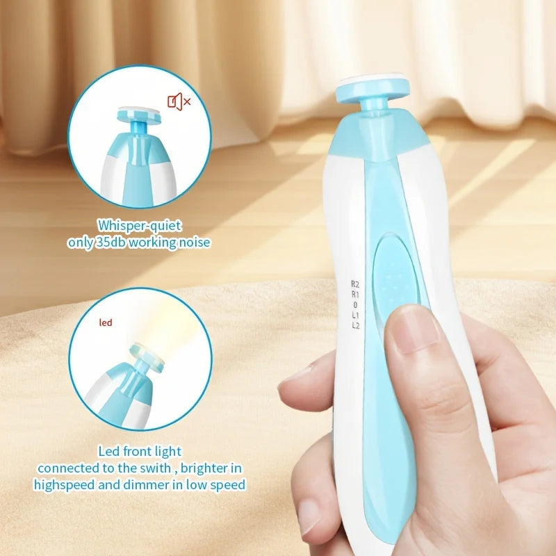 Electric Baby Nail Grinder - 6-in-1 Safe Manicure Kit for Newborns & Toddlers