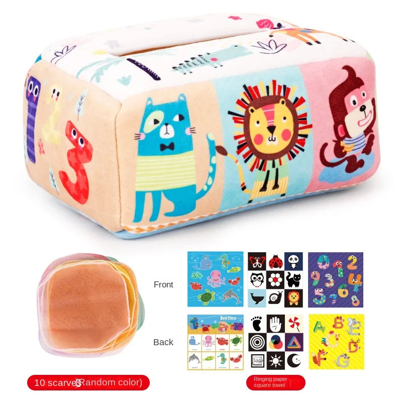 Baby Montessori Magic Tissue Box - Educational Sensory Toy & Busy Board for Kids