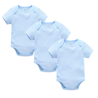 KAVKAS Cotton Baby Bodysuit – White Short-Sleeve 9–12M