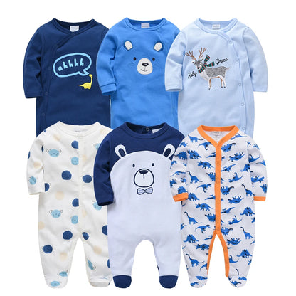 KAVKAS Baby Cotton Rompers – Cartoon Jumpsuit Set 0–12 Months
