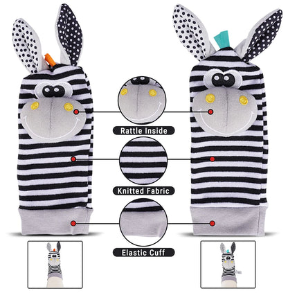 4-Piece Baby Wrist Rattle & Foot Finder Set