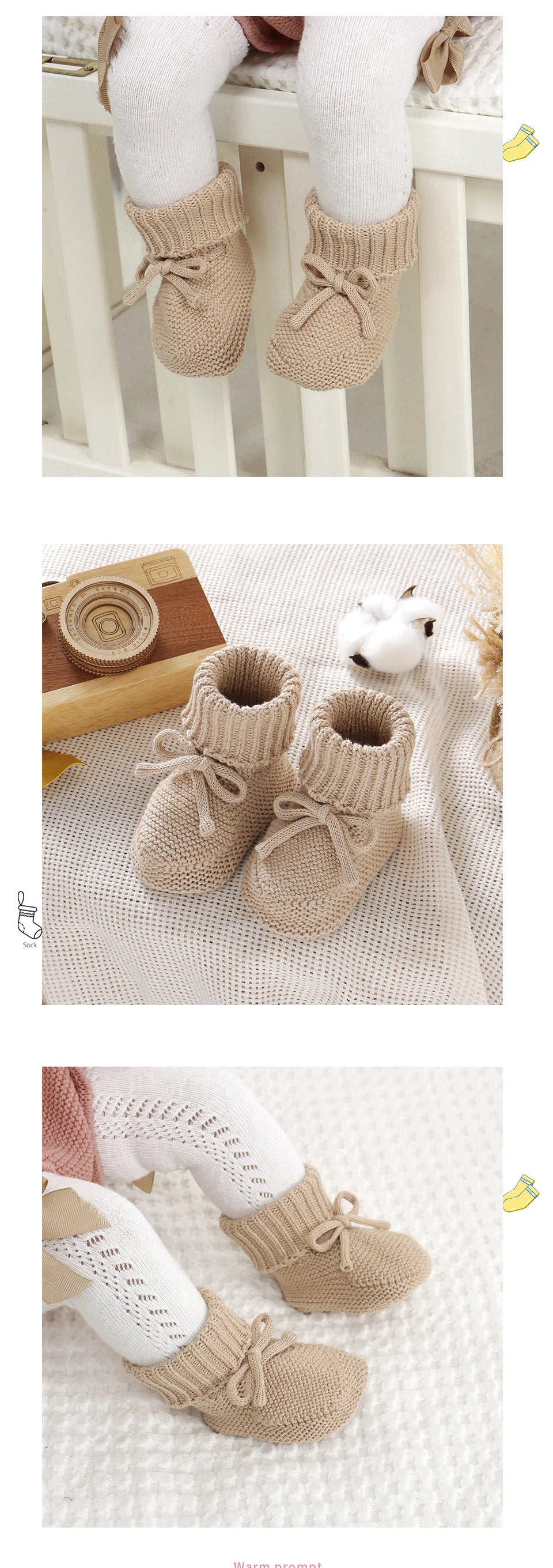 Baby Shoes Solid Color Knitted Newborn Boys and Girls Boots First Walkers Soft Bottom Infant Unisex Footwear 0-18m Child Booties