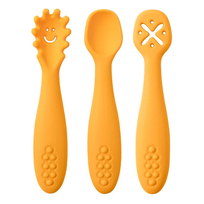 3-Piece Baby Learning Spoon Set – Weaning Utensils