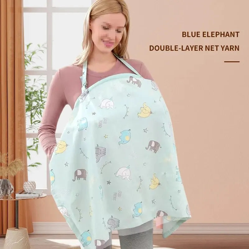 Summer Nursing Cover - Lightweight Breathable Breastfeeding Cape & Privacy Towel