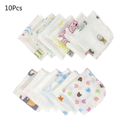 10-Pack Baby Muslin Washcloths – Soft Double-Layer Gauze