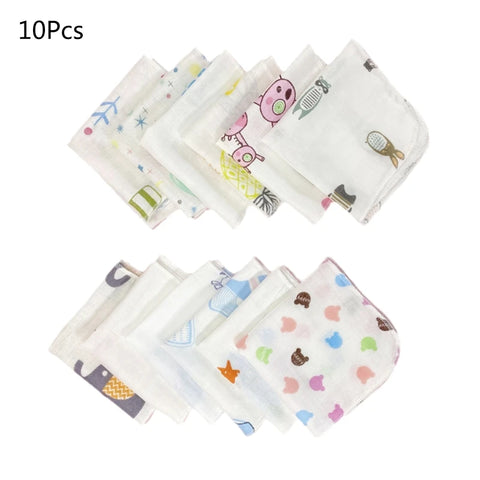 10-Pack Baby Muslin Washcloths – Soft Double-Layer Gauze
