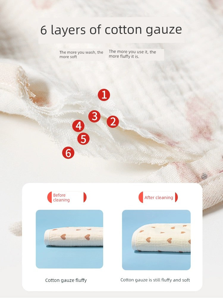 Saliva Towel Baby Spring and Summer Bib Newborn Baby Pure Cotton Gauze Fall and Winter Petals Bib Waterproof Milk Spilt