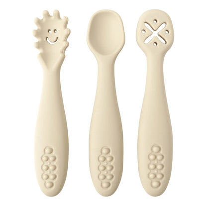 3-Piece Baby Learning Spoon Set – Weaning Utensils