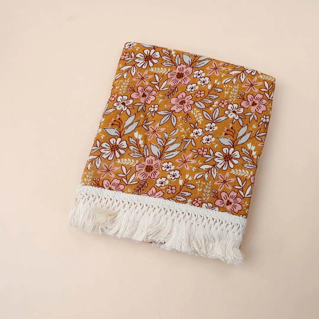 2 Layer Cotton Muslin Baby Blanket Floral Sunflower Newborn Swaddle Wrap Cloth Boy Girl Receiveing Blanket Baby Stroller Blanket