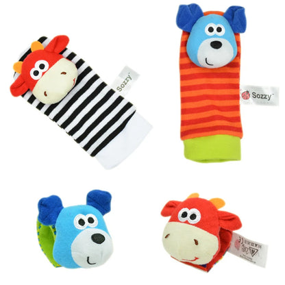 4-Piece Baby Wrist Rattle & Foot Finder Set