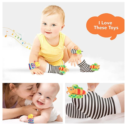 4-Piece Baby Wrist Rattle & Foot Finder Set