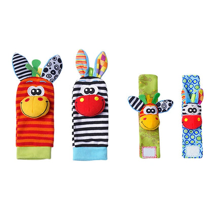 4-Piece Baby Wrist Rattle & Foot Finder Set