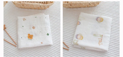 Bamboo Cotton Muslin Baby Swaddle – Lightweight 90 × 90 cm