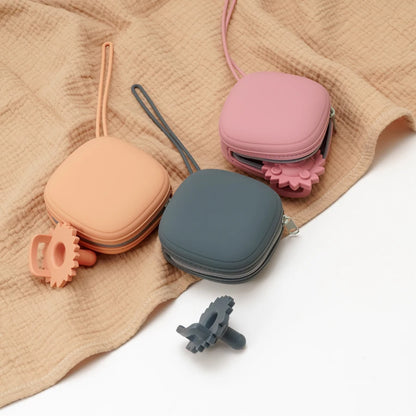 Silicone Pacifier Case – Portable Zipper Soother Holder