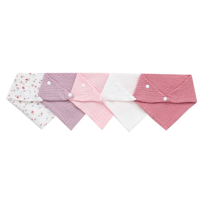 5-Pack Gauze Baby Burp Cloths – Soft Absorbent Towels