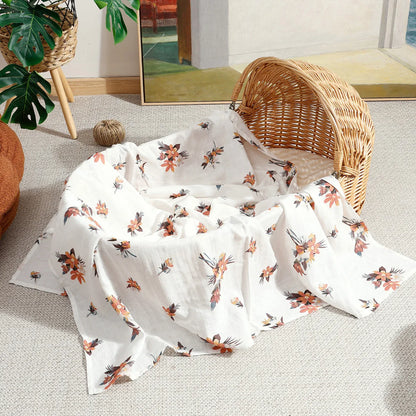 Kangobaby Cotton Muslin Swaddle Blanket & Bath Towel