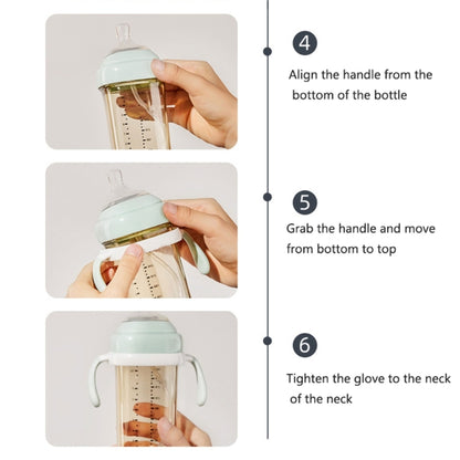 Square Handle Feeding Bottle Grip – Lightweight Easy-Grasp Design for Baby Bottles (6+ Months)