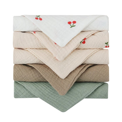 5-Pack Gauze Baby Burp Cloths – Soft Absorbent Towels