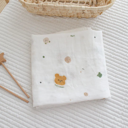 Bamboo Cotton Muslin Baby Swaddle – Lightweight 90 × 90 cm
