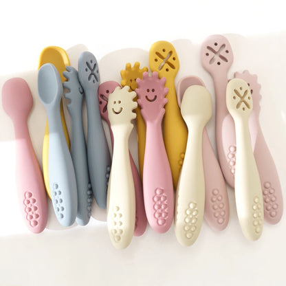 3-Piece Baby Learning Spoon Set – Weaning Utensils