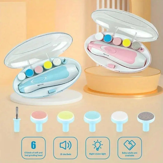 Electric Baby Nail Grinder - 6-in-1 Safe Manicure Kit for Newborns & Toddlers