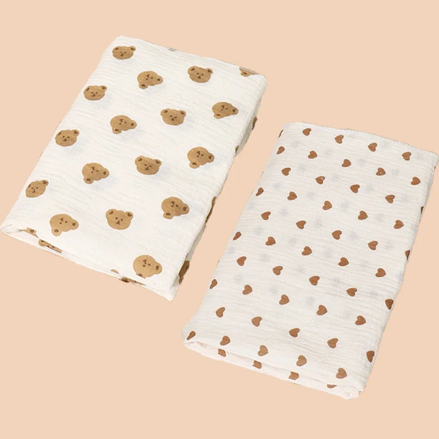 2Pc Cotton Muslin Blankets Baby Receiving Blanket for Newborn Muslin Swaddle Wrap Bedding Infant Bath Towel Baby Items