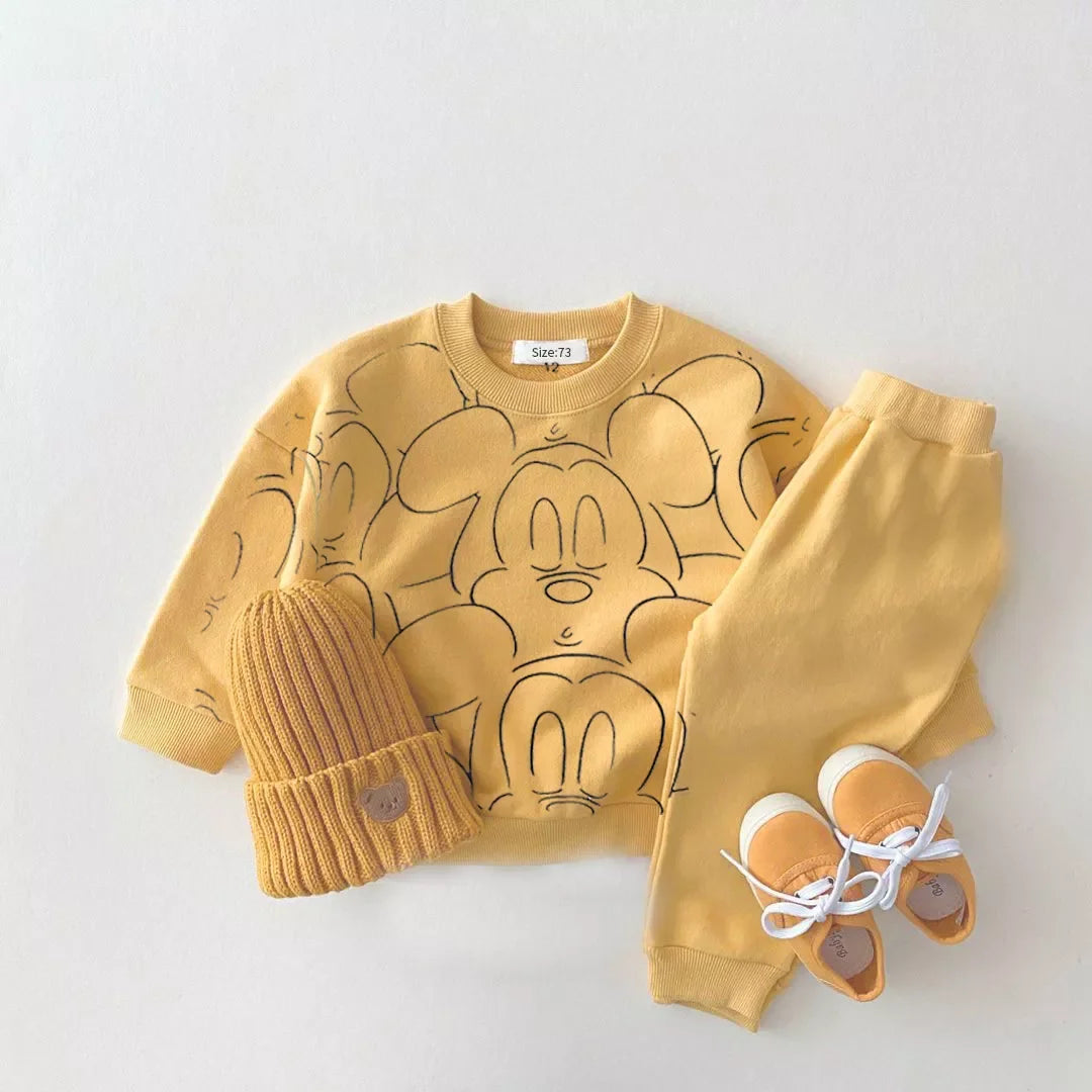 Designer Cartoon Baby Tracksuit Set – Summer T-Shirt & Shorts for Boys & Girls (0-24 Months)
