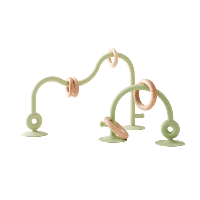 Montessori Silicone Teething Track Maze - Educational Wooden Roller Coaster Bead Toy