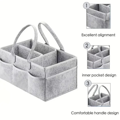 Portable Diaper Organizer — Gray