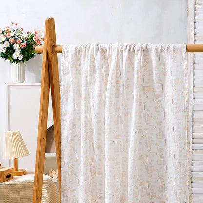 Bamboo Cotton Baby Muslin Swaddle Blanket - 120x110cm Soft Print Newborn Wrap