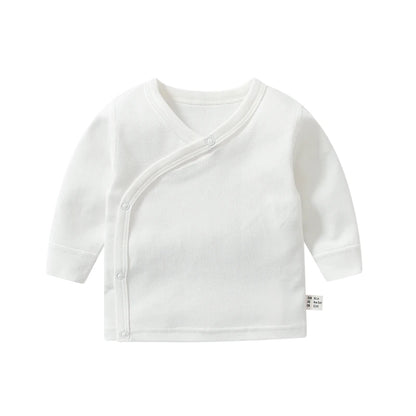 Long-Sleeve Baby Wrap Top – Cotton Newborn Shirt 0–12 Months