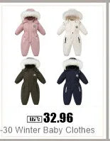 2025 New born Baby Girl clothes Winter Snowsuit Plus Velvet Thick Baby Boys Jumpsuit 0-3 Years Romper boy Overalls Toddler Coat