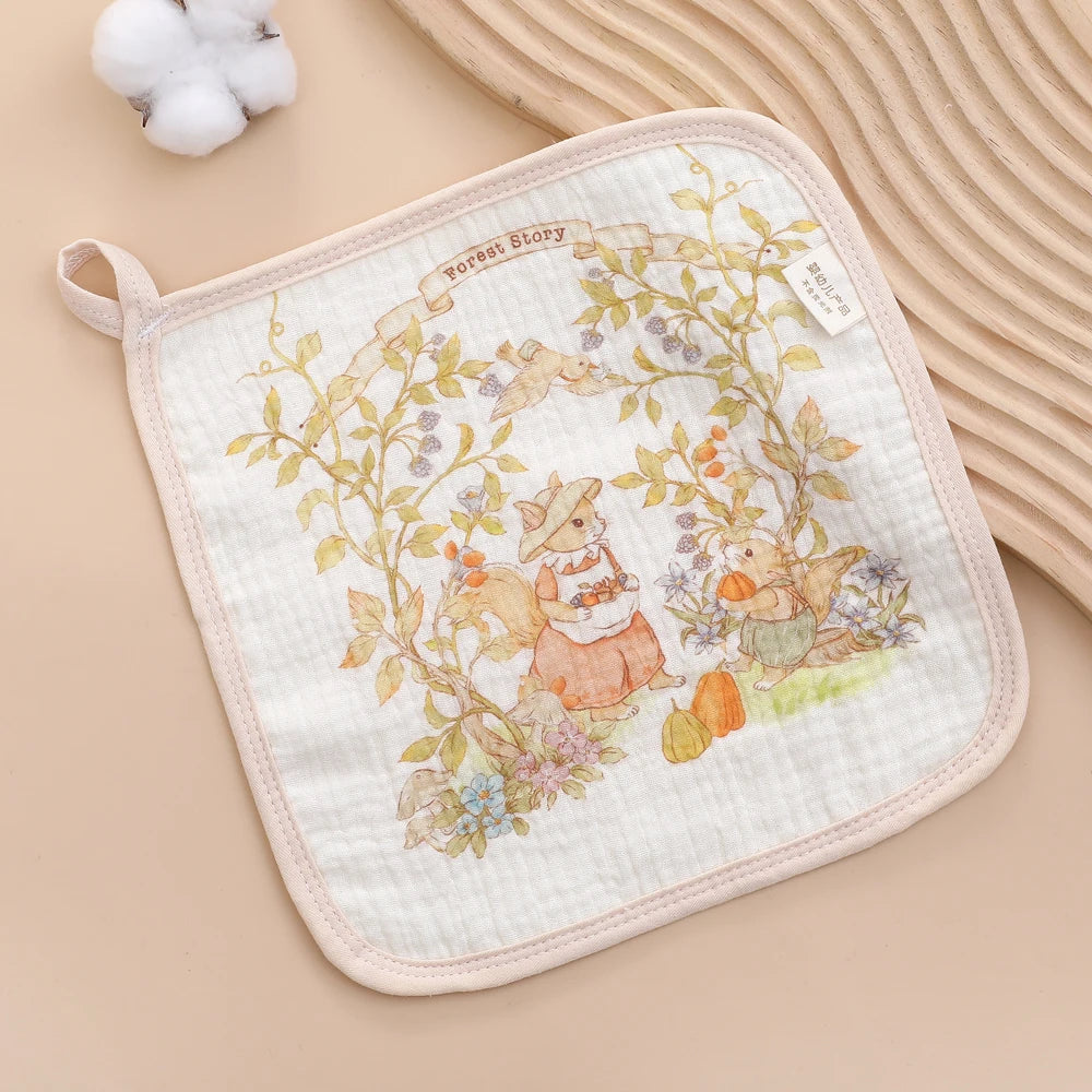 Cotton Baby Face Towel Newborn Baby Items 6 Layer Muslin Baby Bibs Handkerchief Soft Saliva Towel Feeding Burp Cloths