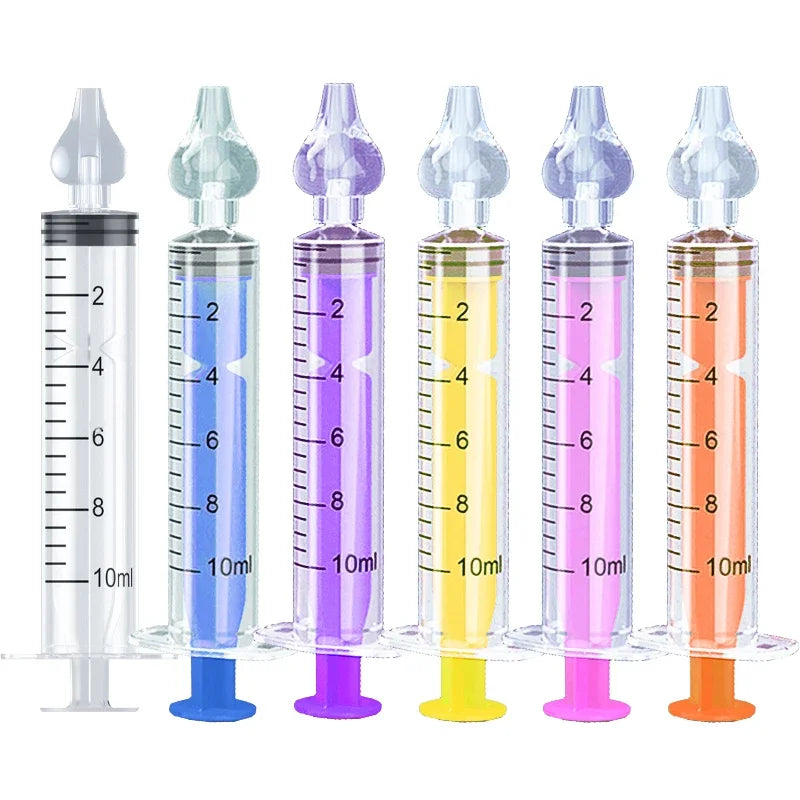 1/2/4/5/6/7PCS Silicone Baby Nasal Aspirator Syringe Baby Nose Cleaner Rhinitis Nasal Washer Irrigator Nose Washing for Children