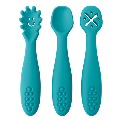 3-Piece Baby Learning Spoon Set – Weaning Utensils