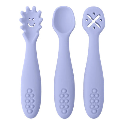 3-Piece Baby Learning Spoon Set – Weaning Utensils