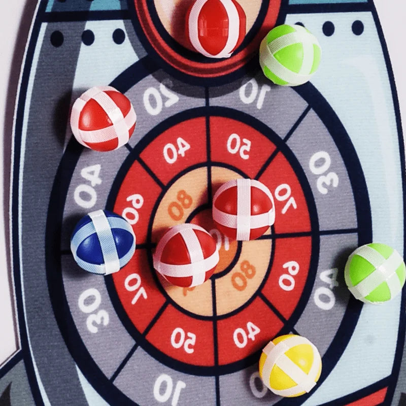 Montessori Sports Toy - Sticky Ball Dart Board Target Game for Indoor & Outdoor Fun