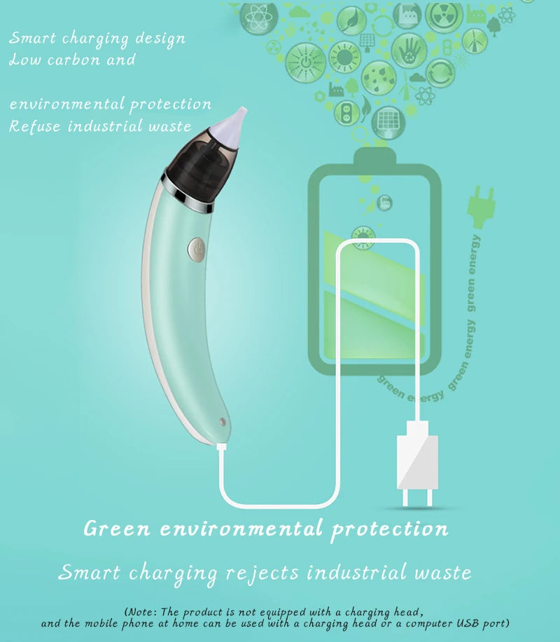 Electric Baby Nasal Aspirator - Safe Hygienic Nose Cleaner for Newborns & Infants
