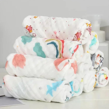 6-Layer Muslin Baby Towel – Soft Face & Burp Cloth