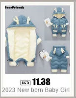 2025 New born Baby Girl clothes Winter Snowsuit Plus Velvet Thick Baby Boys Jumpsuit 0-3 Years Romper boy Overalls Toddler Coat