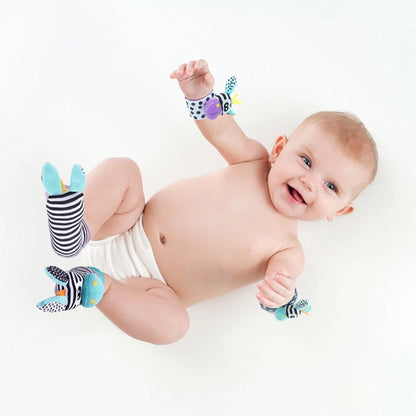 4-Piece Baby Wrist Rattle & Foot Finder Set