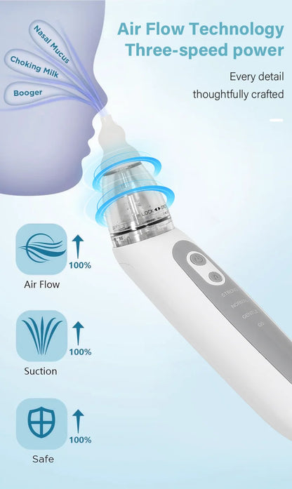 Rechargeable Baby Nasal Aspirator – Electric Nose Cleaner