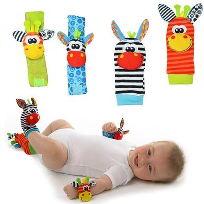 4-Piece Baby Wrist Rattle & Foot Finder Set