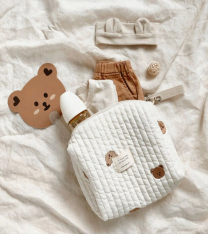 Cotton Stroller Diaper Organizer – Hanging Baby Essentials Bag