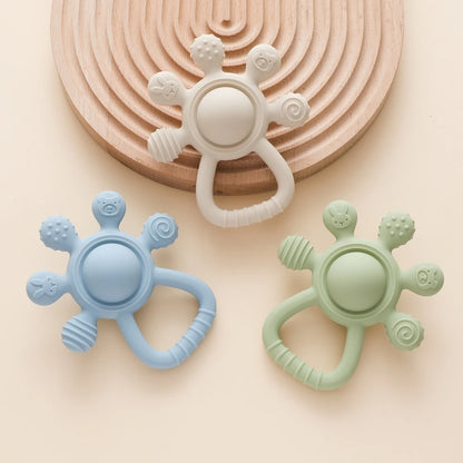 Silicone Baby Teether Rattle – Sensory Toy 0–12 Months