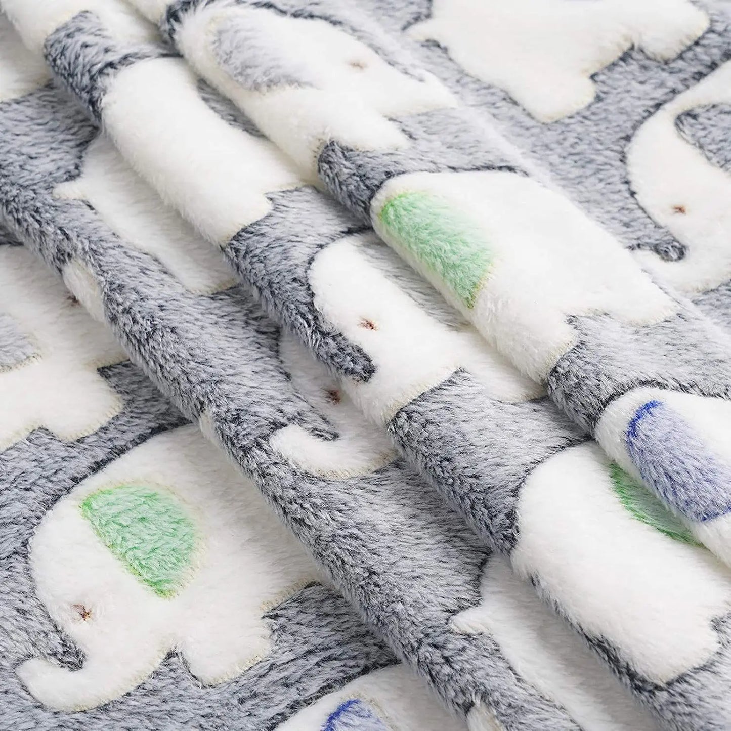 Cute Elephant Baby Blanket - Soft Coral Velvet Swaddle Wrap & Stroller Cover