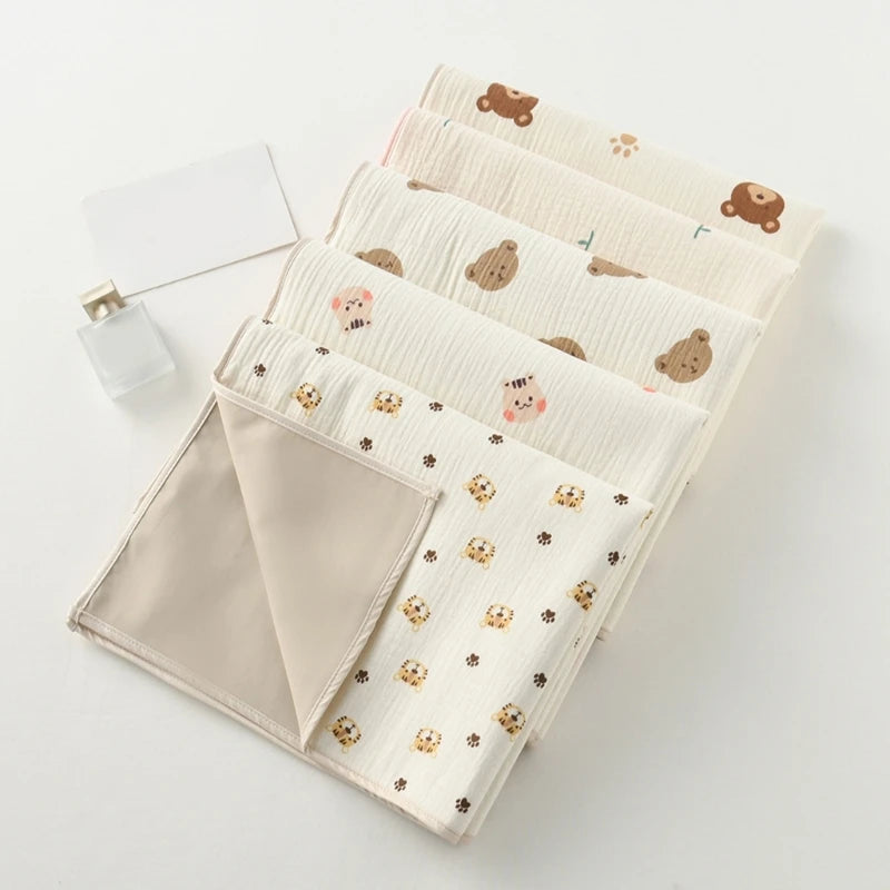 Portable Baby Diaper Table Protector - Reusable Waterproof Cotton Changing Pad