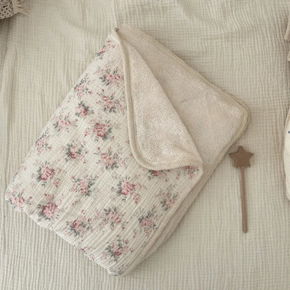 Winter Baby Blanket – Soft Fleece & Muslin Stroller Cover