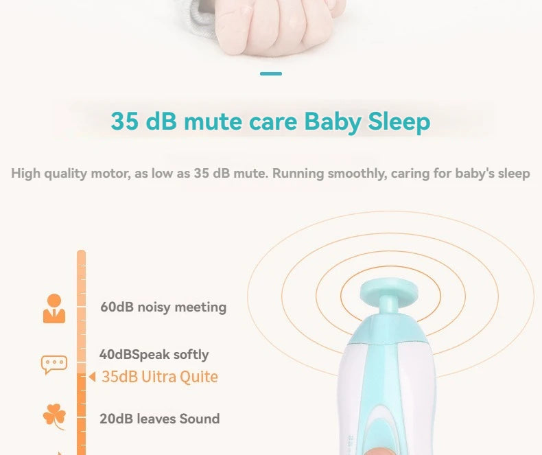 Electric Baby Nail Grinder - 6-in-1 Safe Manicure Kit for Newborns & Toddlers